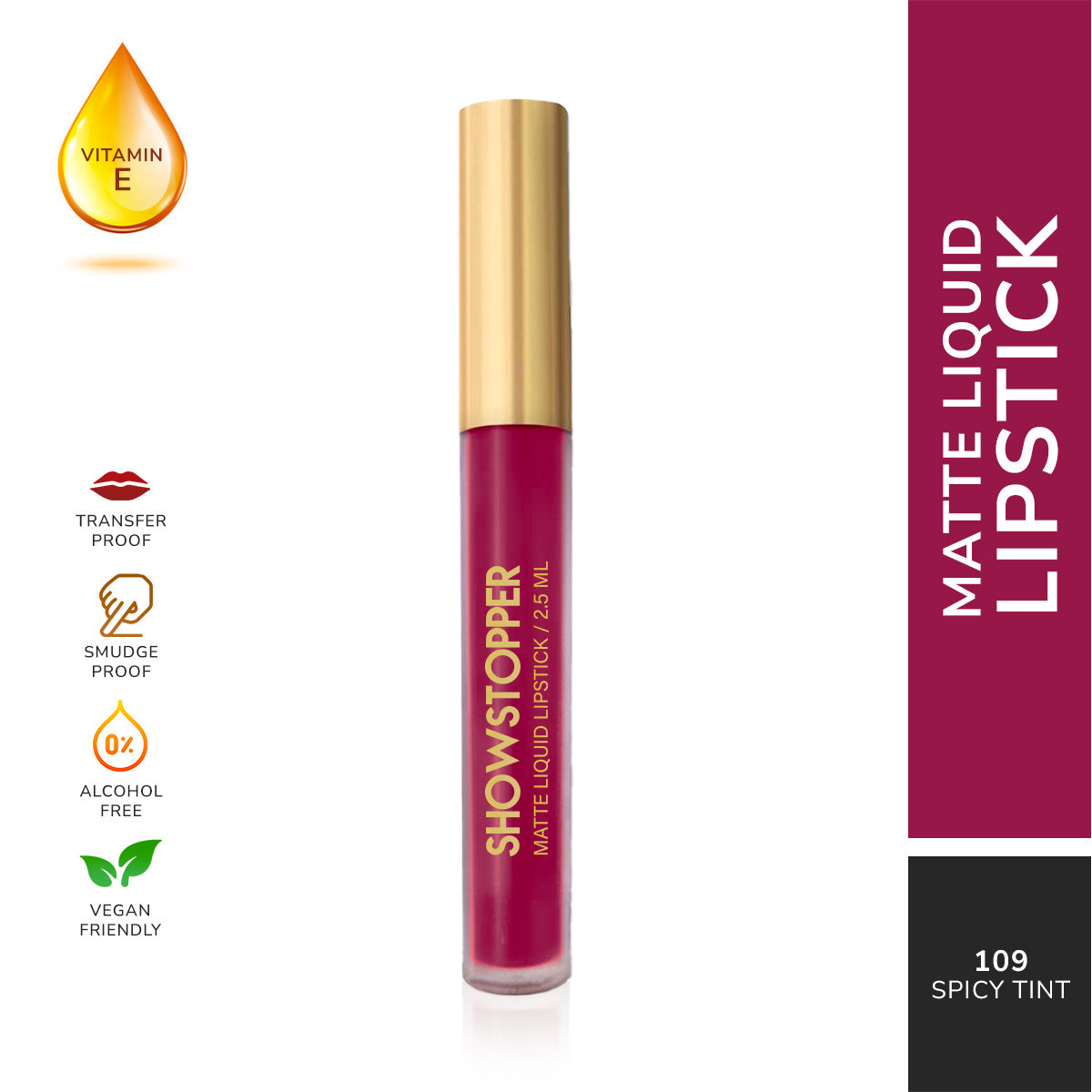 Showstopper Matte Liquid Lipstick (Color - SPICY TINT)