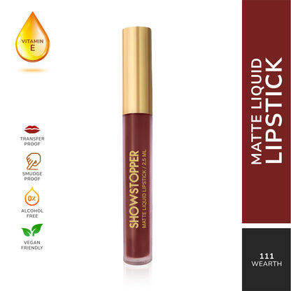 Showstopper Matte Liquid Lipstick (Color -  WEARTH)